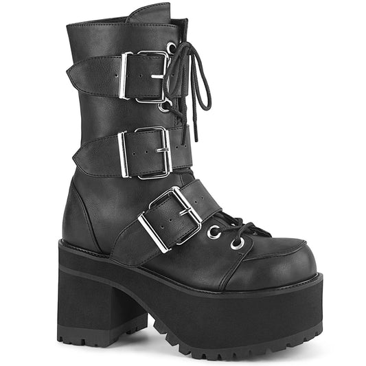 DemoniaCult Damenknöchelstiefel RANGER-308 BLK Vegan Leder