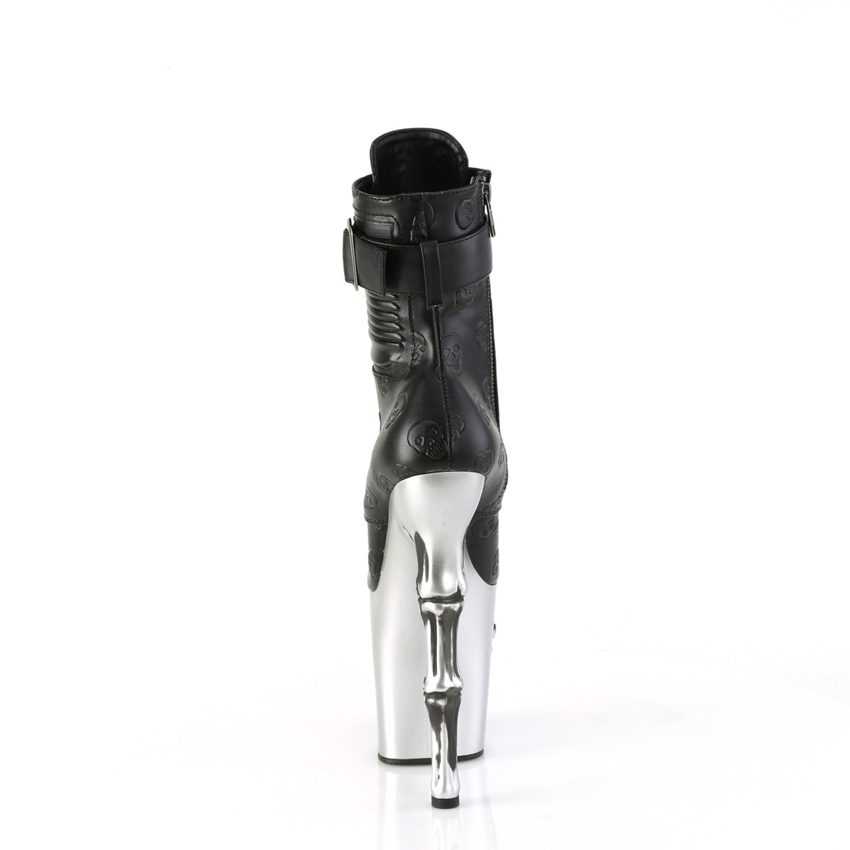 Pleaser Stiefeletten RAPTURE-1020SR-02 BLK Faux Leder/SLV Matt-Stuck BLK