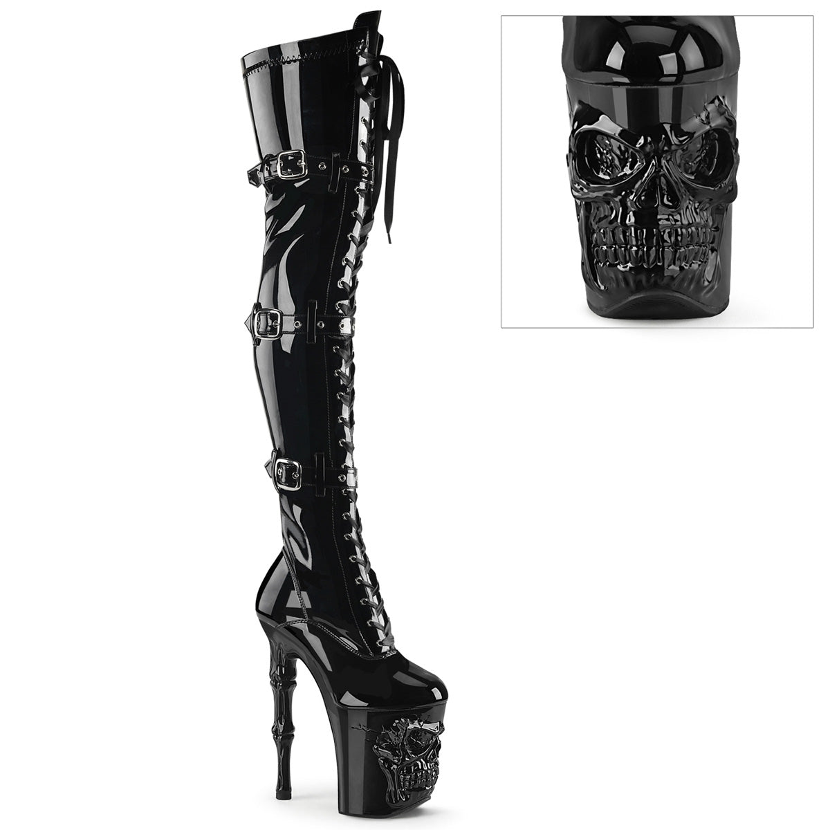Pleaser Stiefel RAPTURE-3028 BLK str. Pat/blk