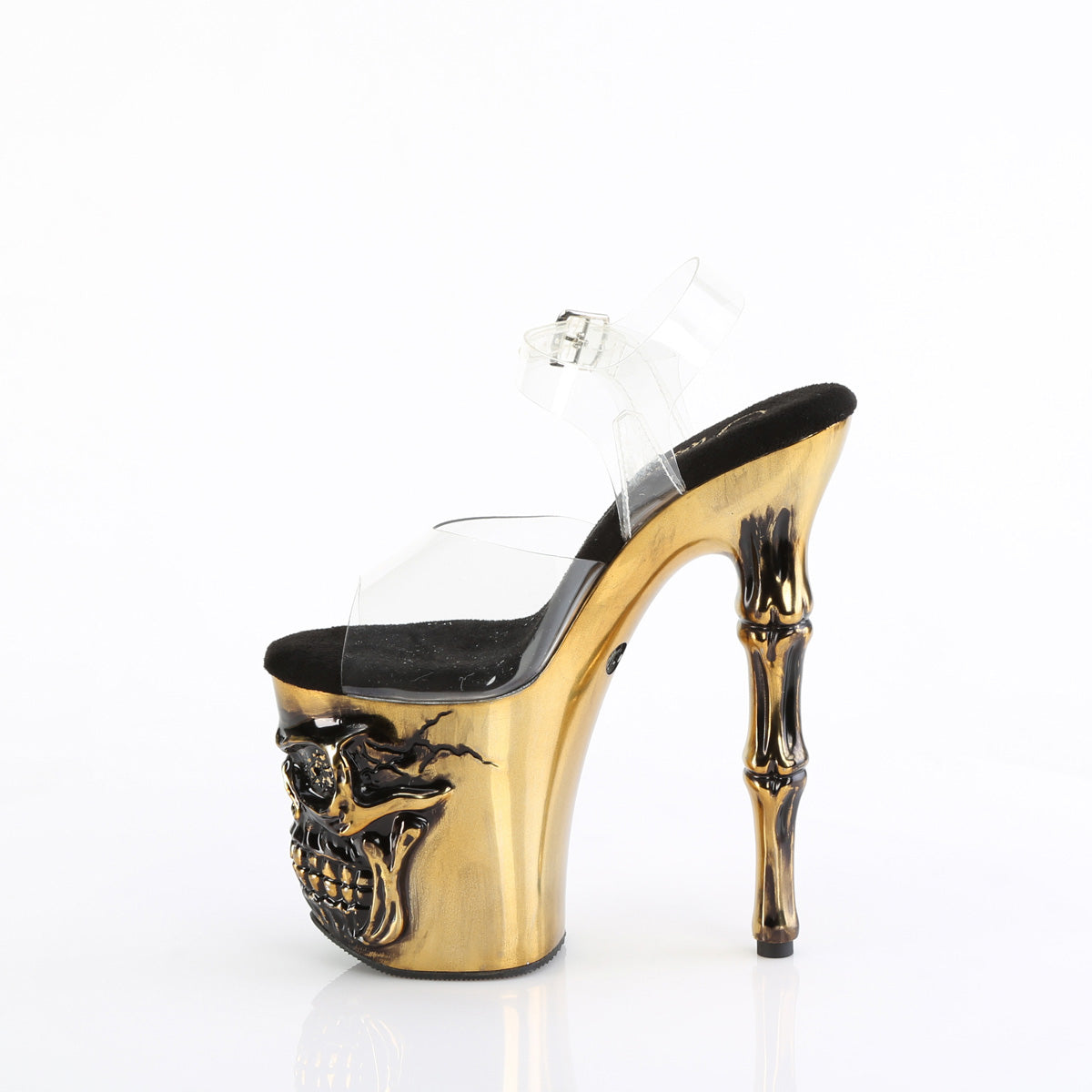 Pleaser Sandalen RAPTURE-808-LT CLR/Satin Messing Chrom
