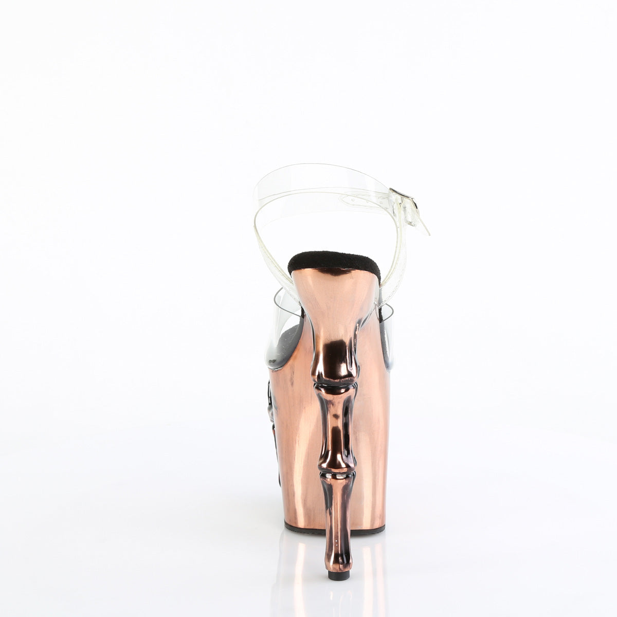 Pleaser Sandals RAPTURE-808-LT Clr/Satin Copper Chrome