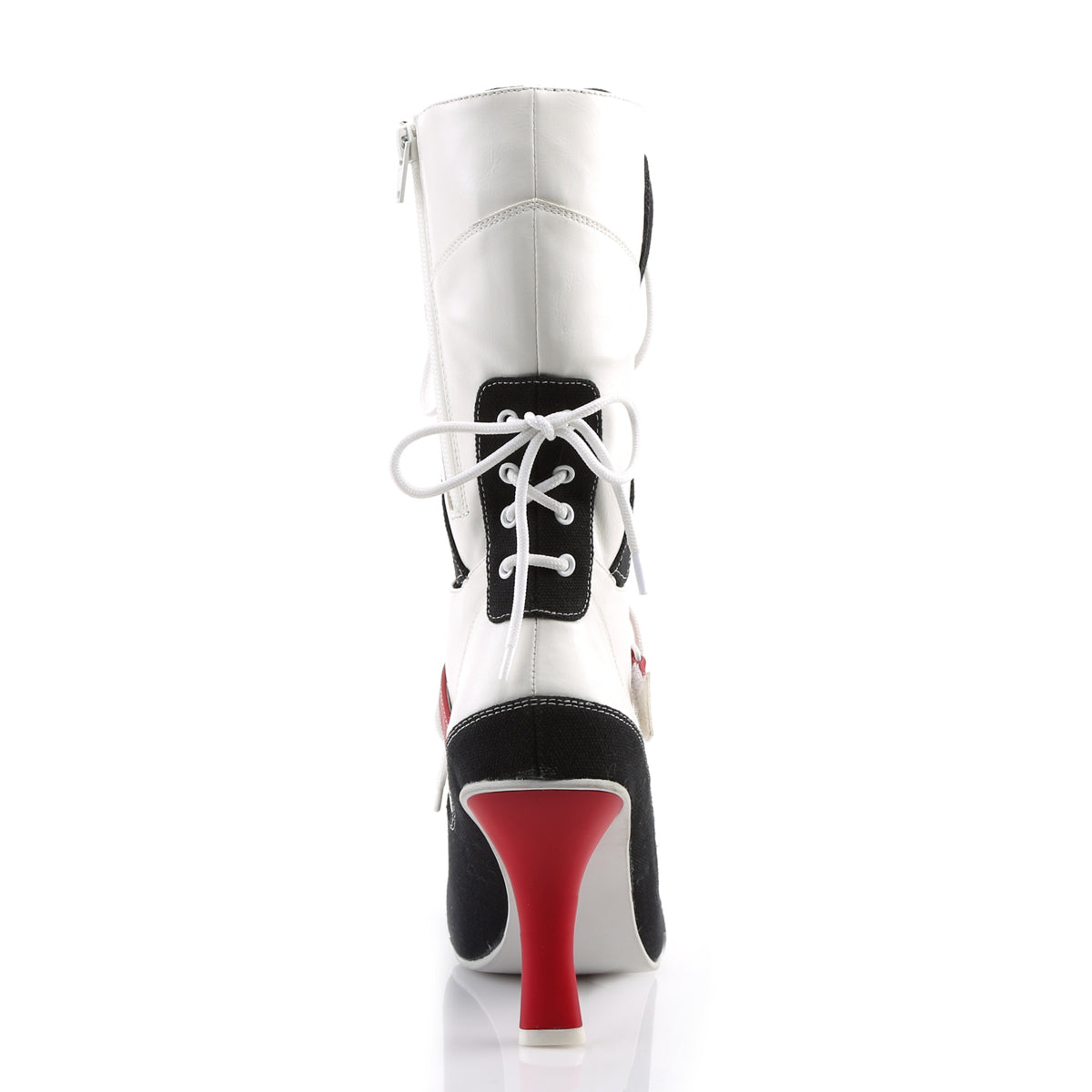 Funtasma Womens Boots. REFEREE-200 White PU-Black-Leinwand