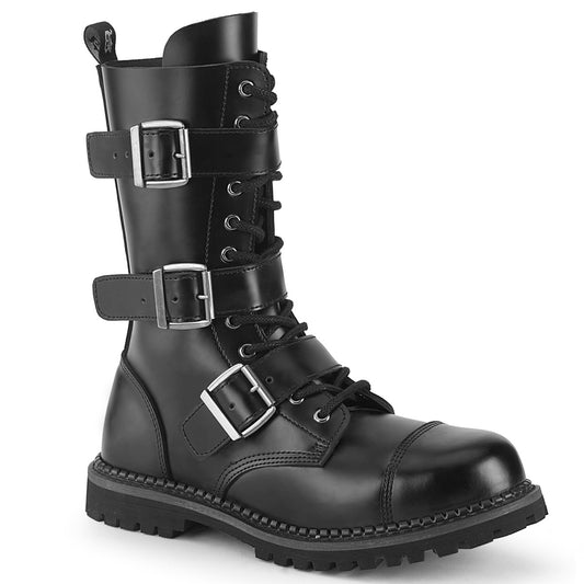 DemoniaCult Herrenstiefel RIOT-12BK BLK Leder