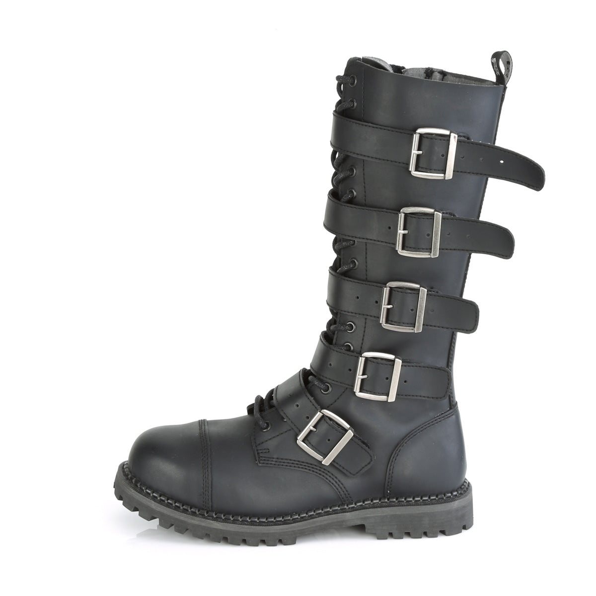 DemoniaCult Herrenstiefel RIOT-18BK BLK Vegan Leder