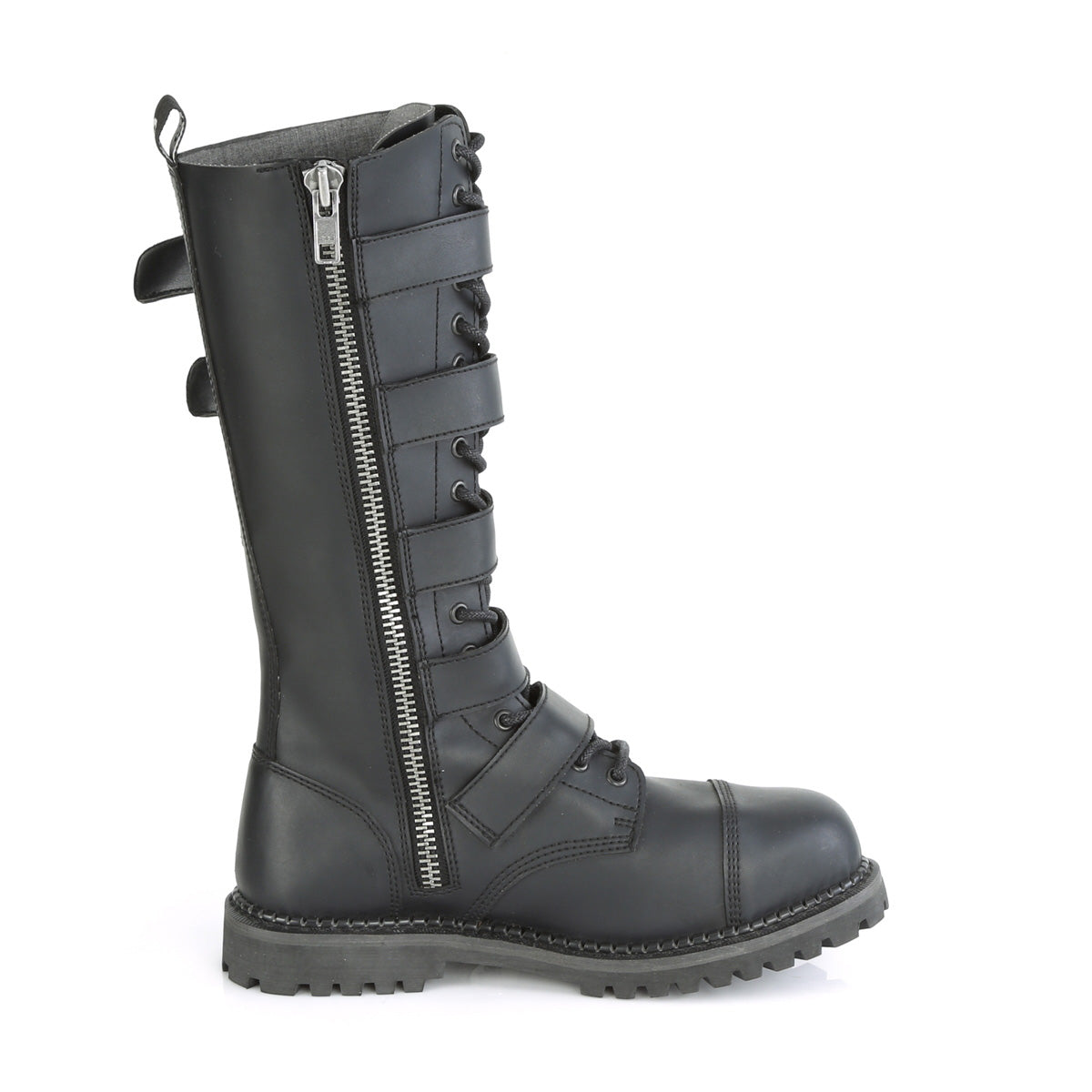 DemoniaCult Herrenstiefel RIOT-18BK BLK Vegan Leder