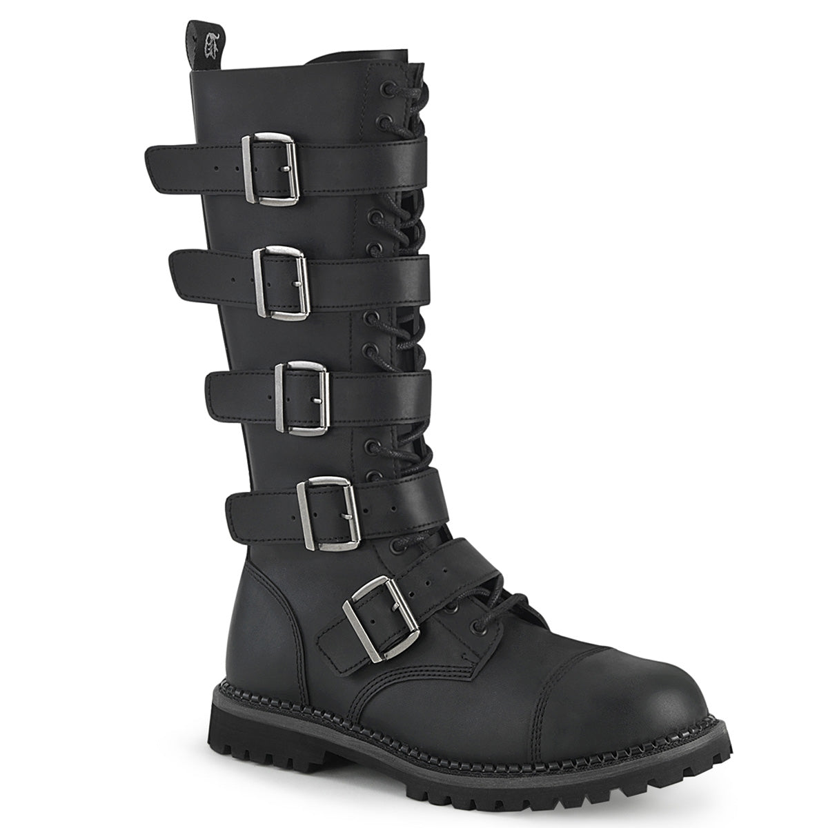 DemoniaCult Herrenstiefel RIOT-18BK BLK Vegan Leder