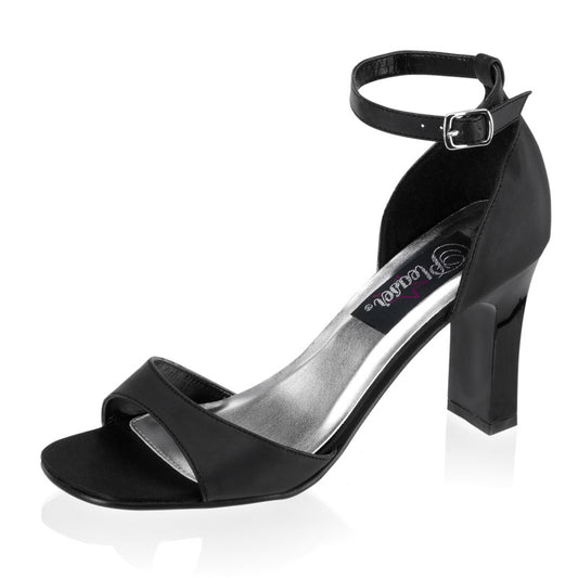 Pleaser Damen  ROMANCE-360 blk satin pu