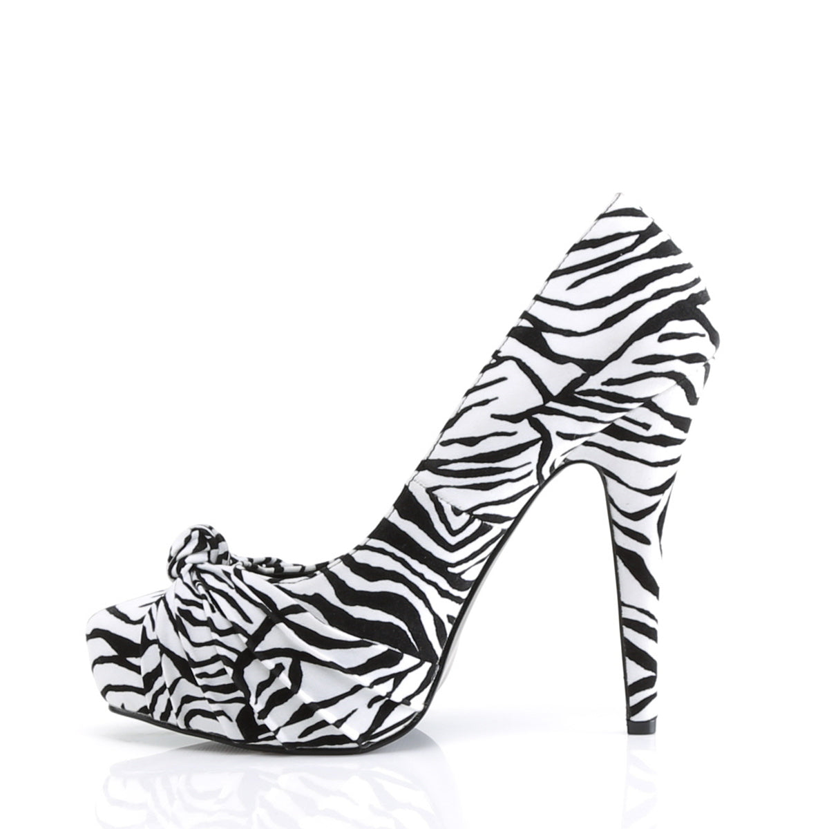Pin Up Couture Frauenpumpen SAFARI-06 BLK-WHT ZEBRA DRUCK VELVET