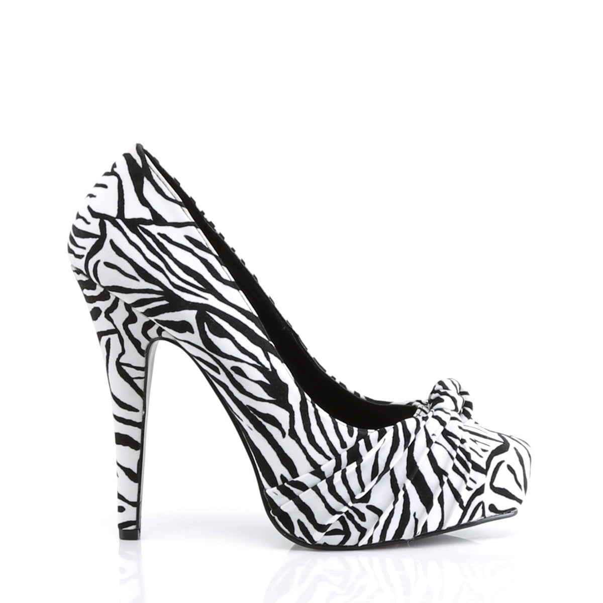 Pin Up Couture Frauenpumpen SAFARI-06 BLK-WHT ZEBRA DRUCK VELVET