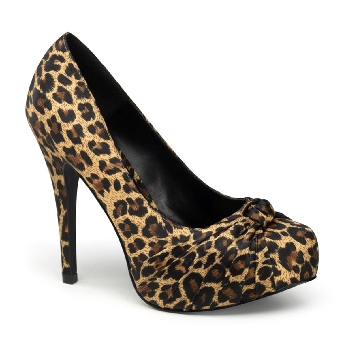 Pin Up Couture Frauenpumpen SAFARI-06 Tan Leopard Print Satin