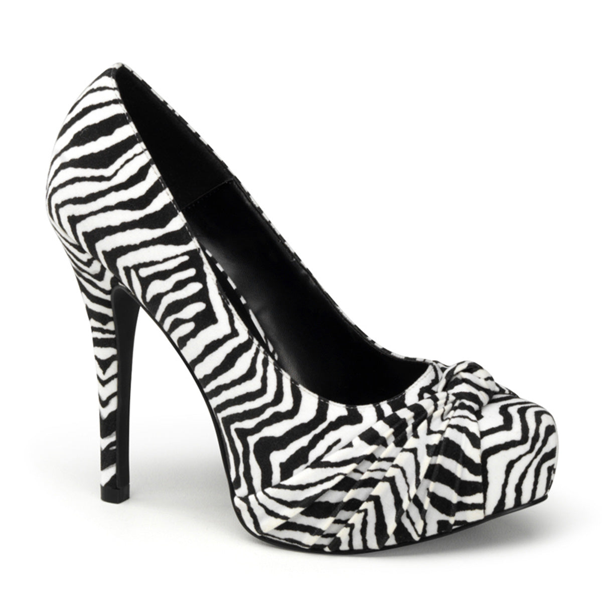 Pin Up Couture Frauenpumpen SAFARI-06 BLK-WHT ZEBRA DRUCK VELVET
