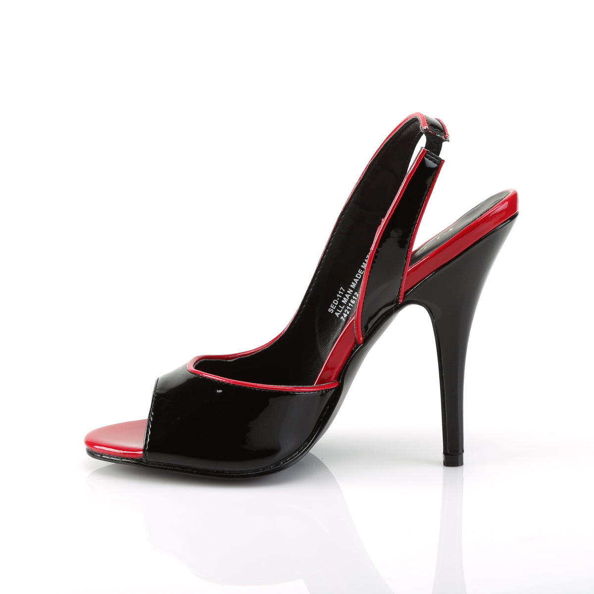 Pleaser Womens Pumps SEDUCE-117 Blk-Red Pat
