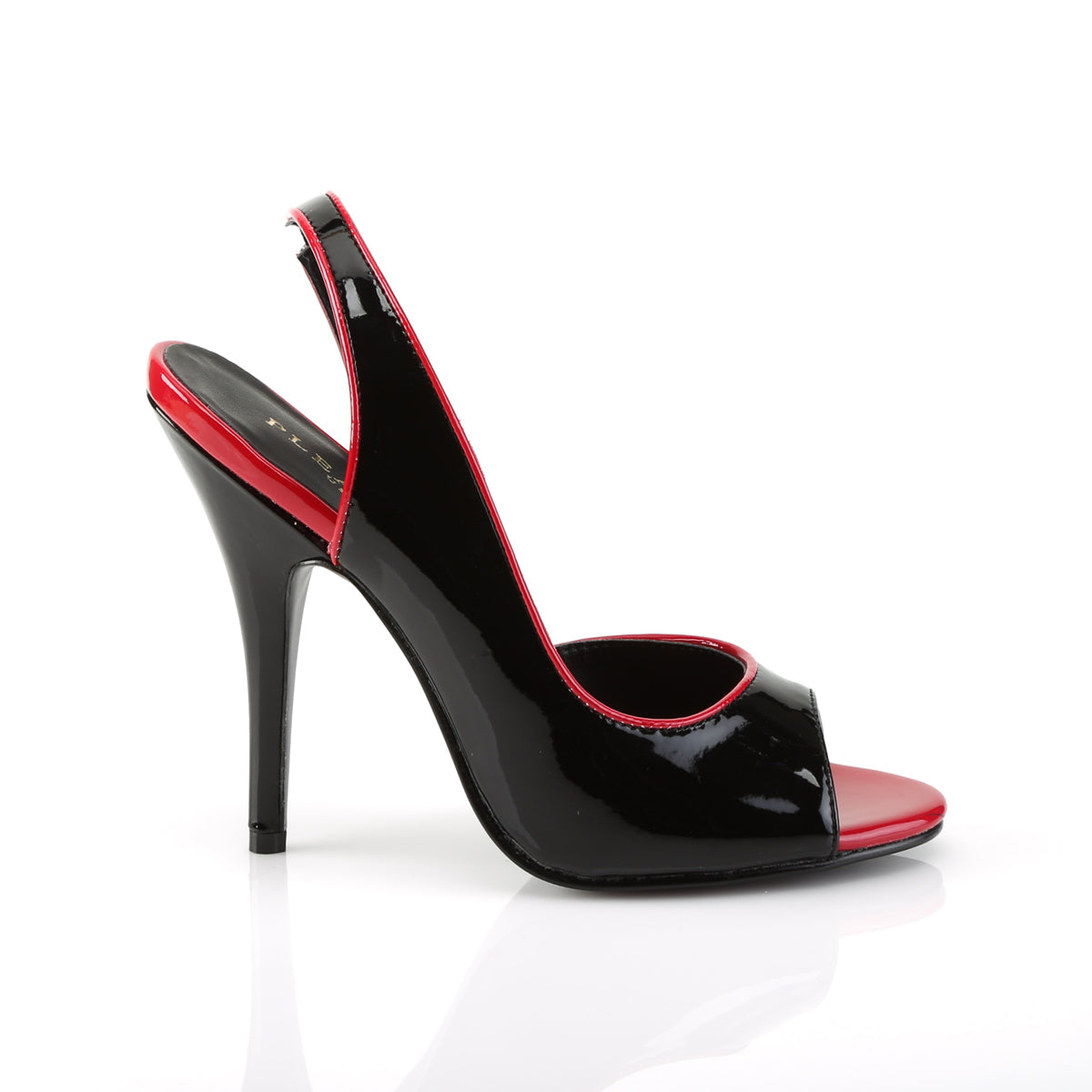 Pleaser Womens Pumps SEDUCE-117 Blk-Red Pat