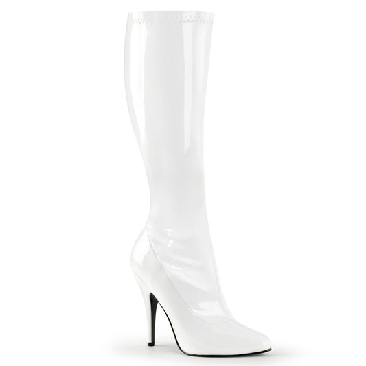 Pleaser Womens Boots. SEDUCE-2000 WHT STR Pat