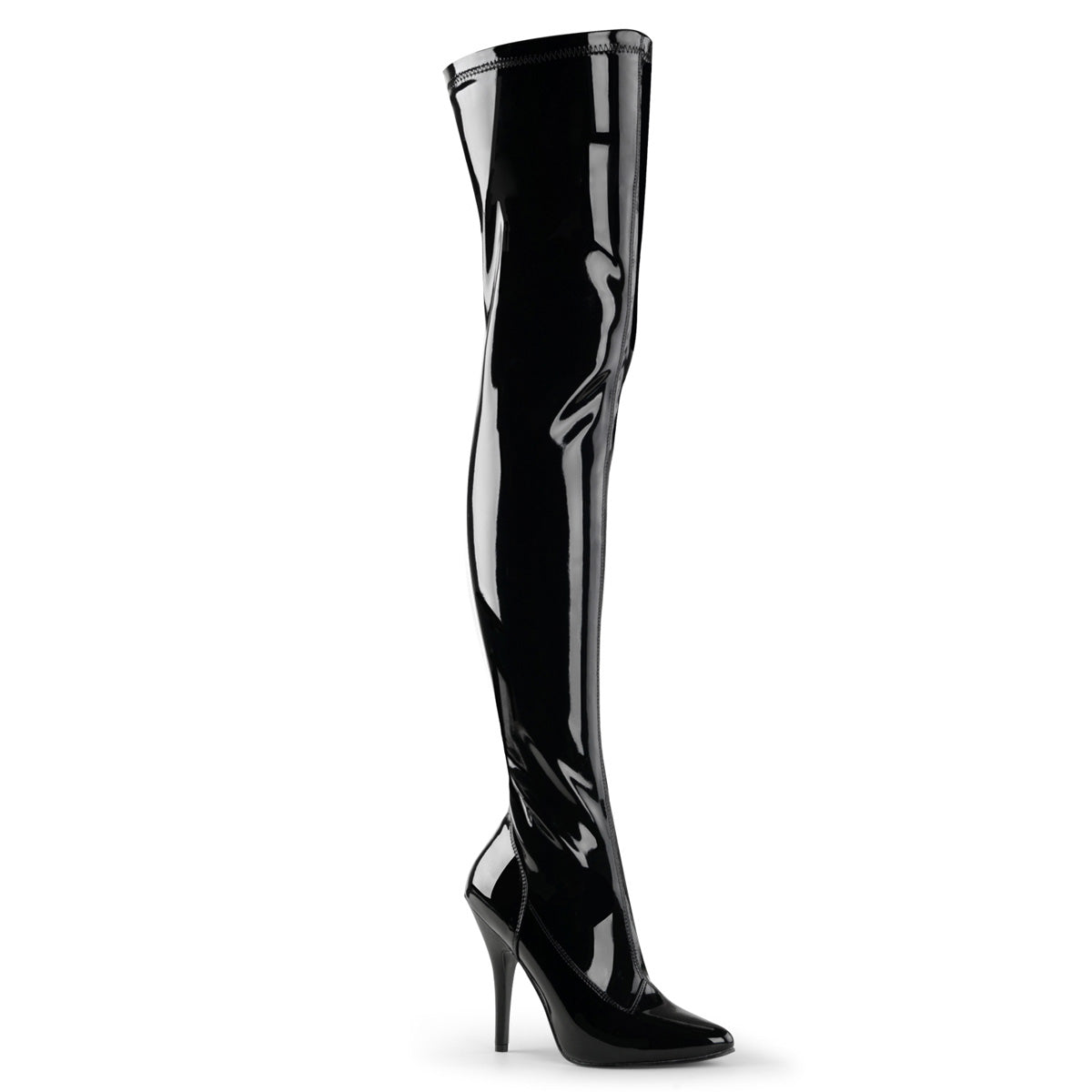 Pleaser Womens Boots. SEDUCE-3000 BLK Str Pat