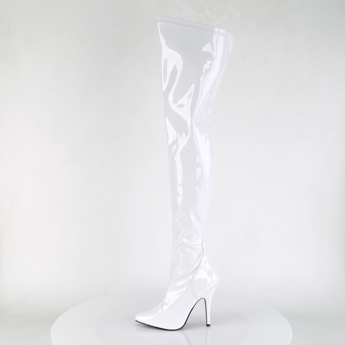 Pleaser Womens Boots. SEDUCE-3000 WHT Str Pat