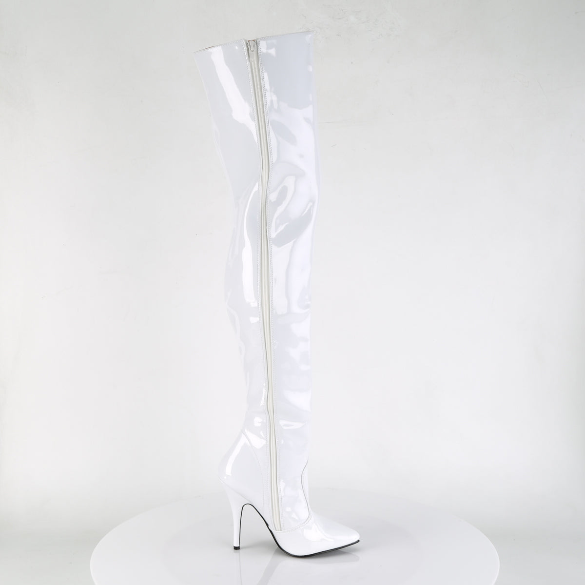 Pleaser Womens Boots. SEDUCE-3010 WHT PAT.