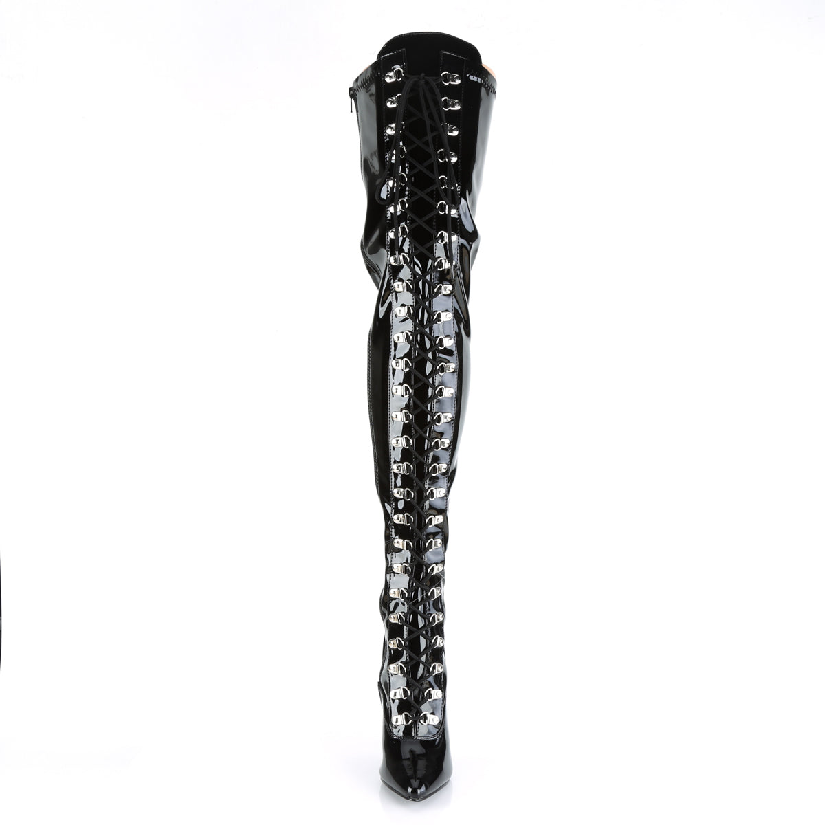 Pleaser Womens Boots. SEDUCE-3024 BLK Str Pat