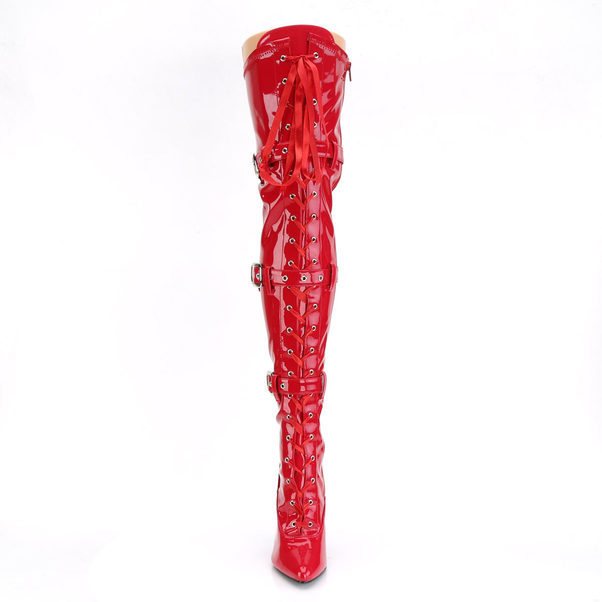 Pleaser Womens Boots. SEDUCE-3028 Red Str Pat