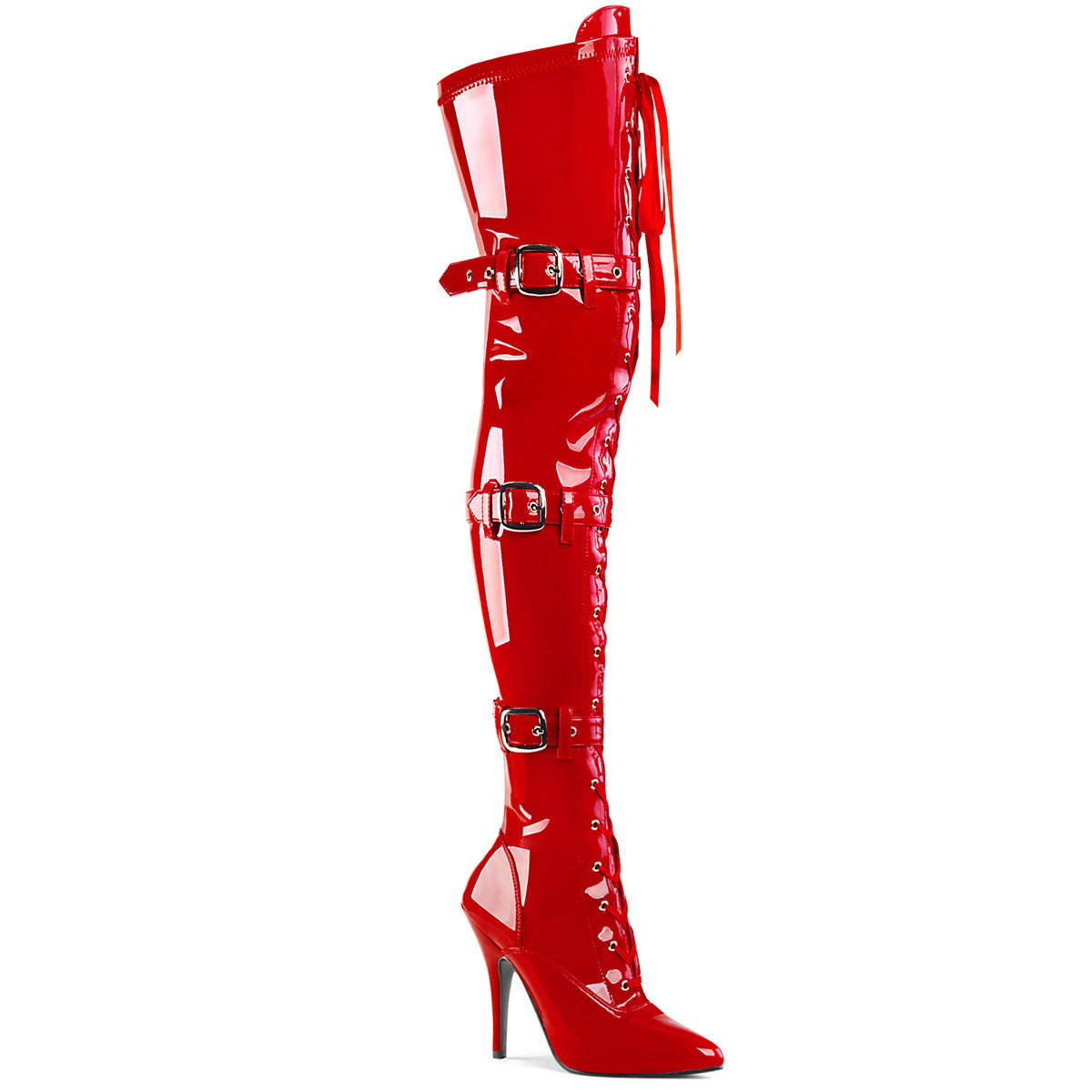 Pleaser Womens Boots. SEDUCE-3028 Red Str Pat