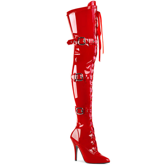 Pleaser Womens Boots. SEDUCE-3028 Red Str Pat