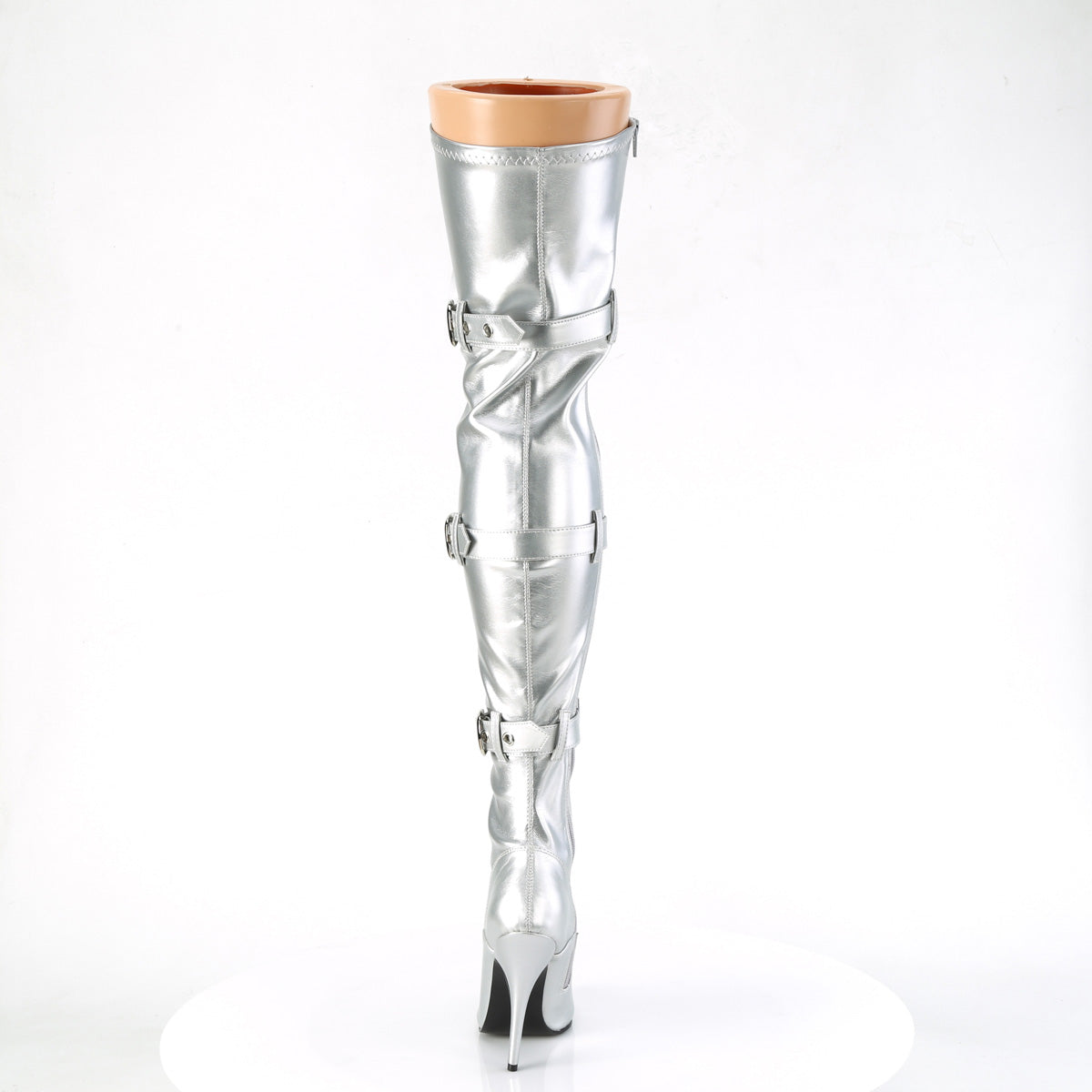 Pleaser SEDUCE-3028 SLV STR METALLIC PU