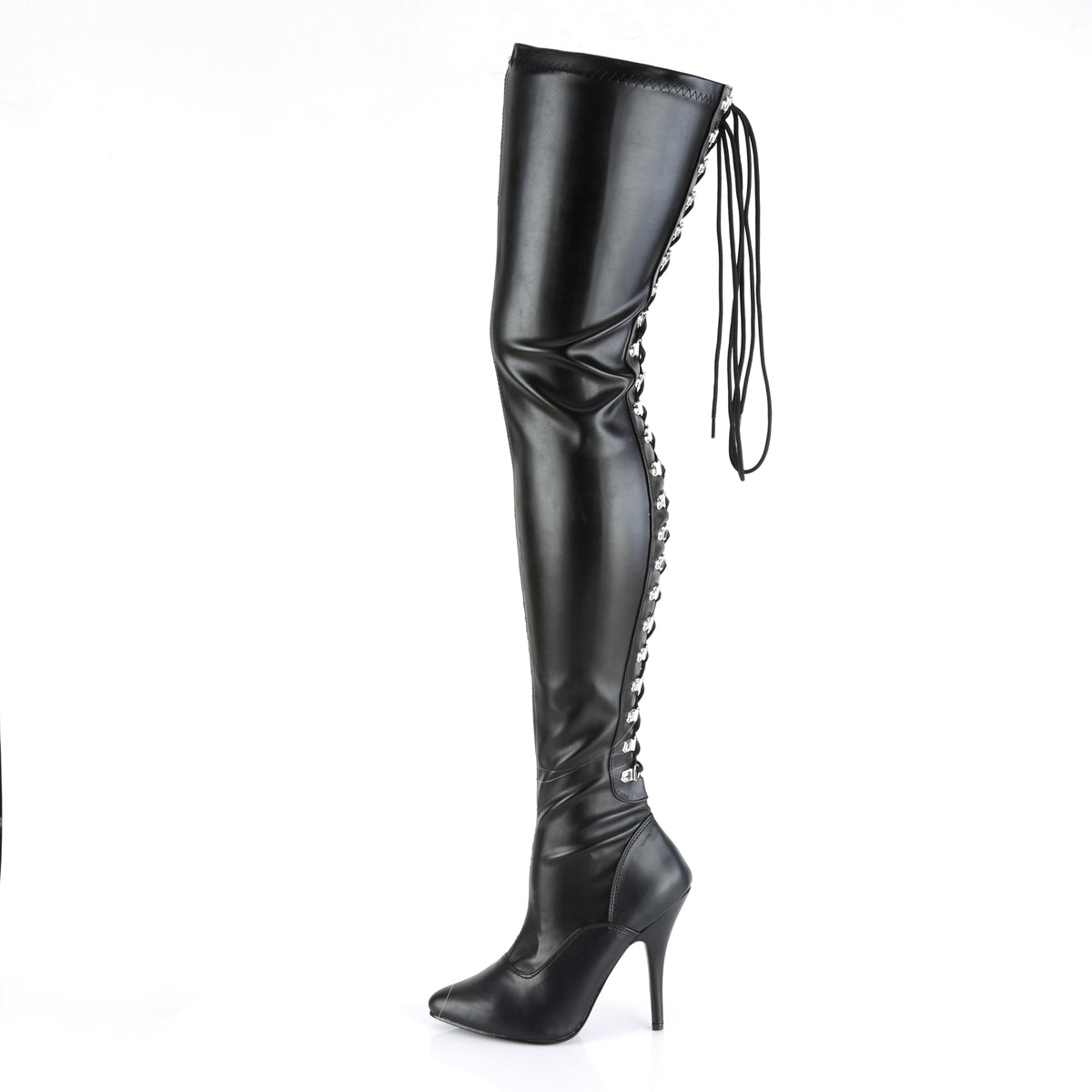 Pleaser Womens Boots. SEDUCE-3063 BLK Str Faux Leder