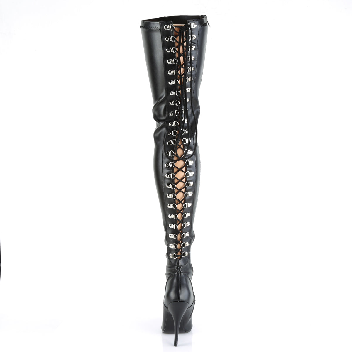 Pleaser Womens Boots. SEDUCE-3063 BLK Str Faux Leder
