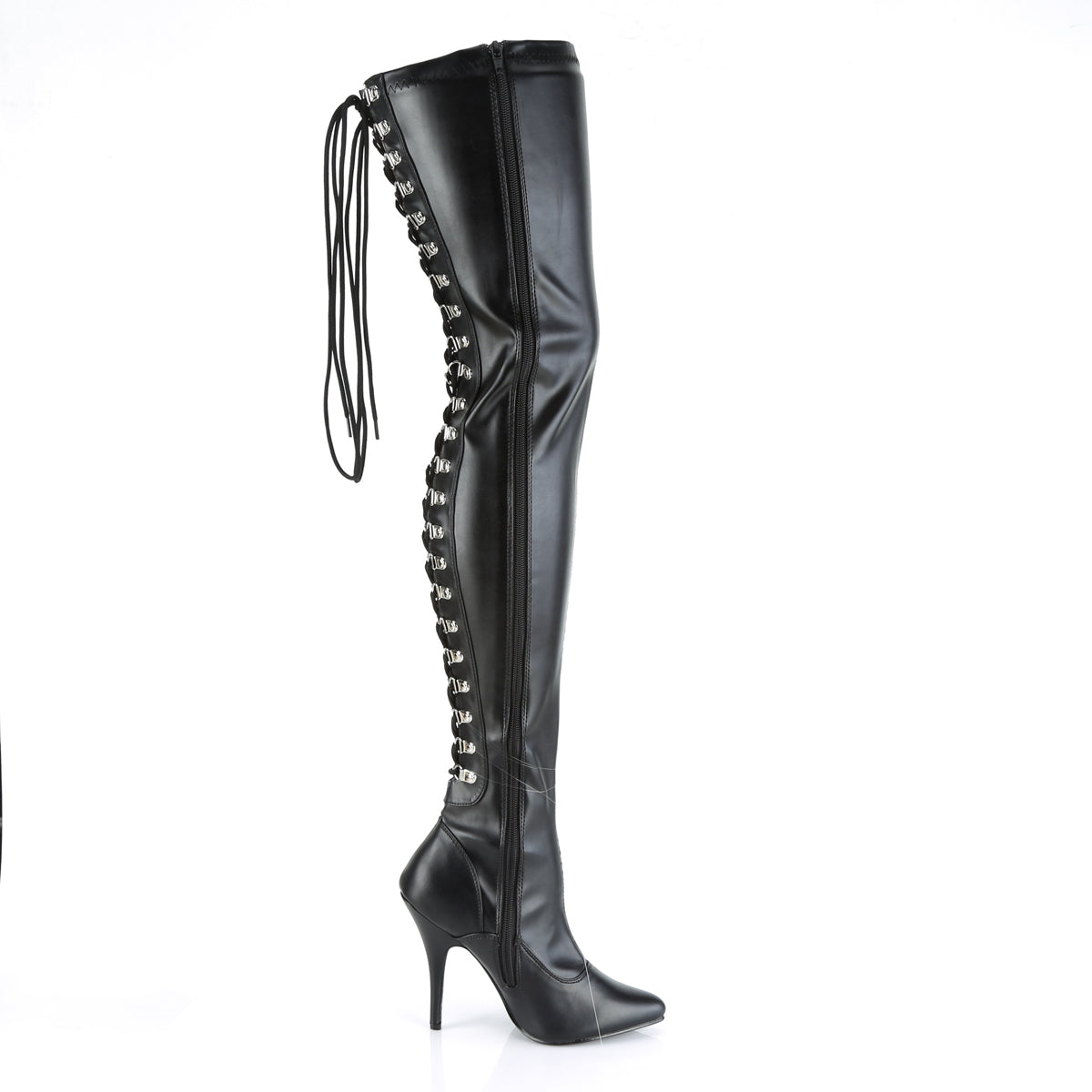 Pleaser Womens Boots. SEDUCE-3063 BLK Str Faux Leder