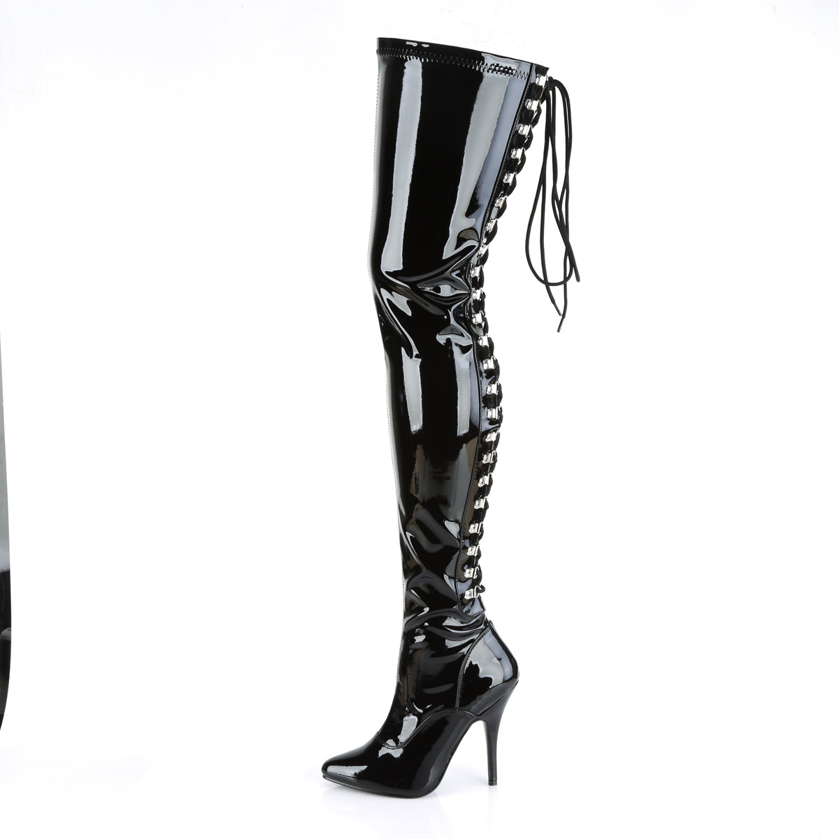Pleaser Womens Boots. SEDUCE-3063 BLK Str Pat