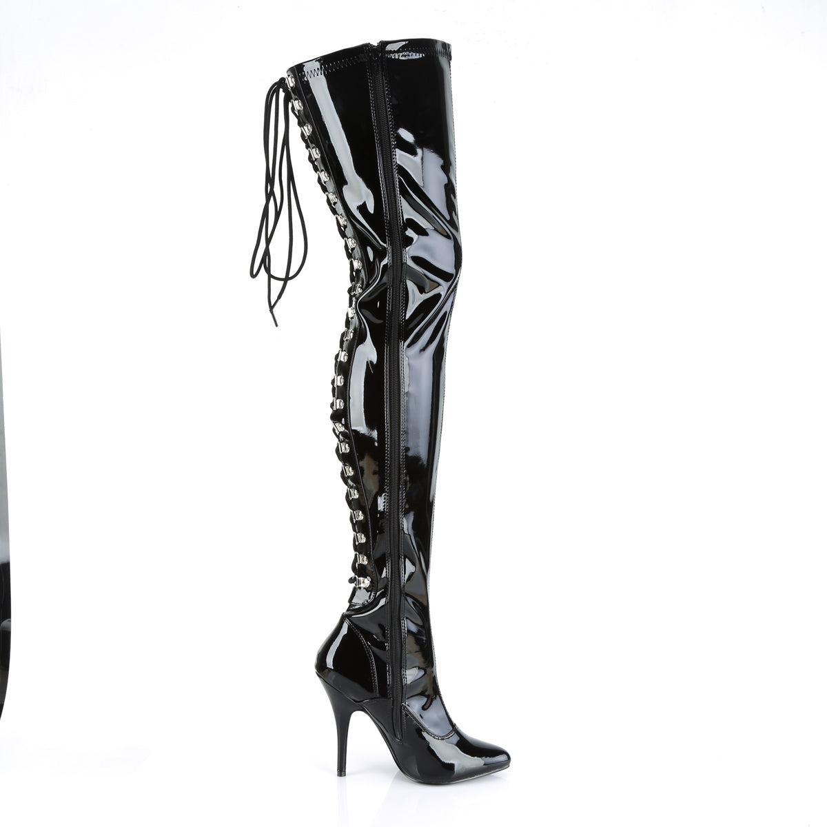 Pleaser Womens Boots. SEDUCE-3063 BLK Str Pat