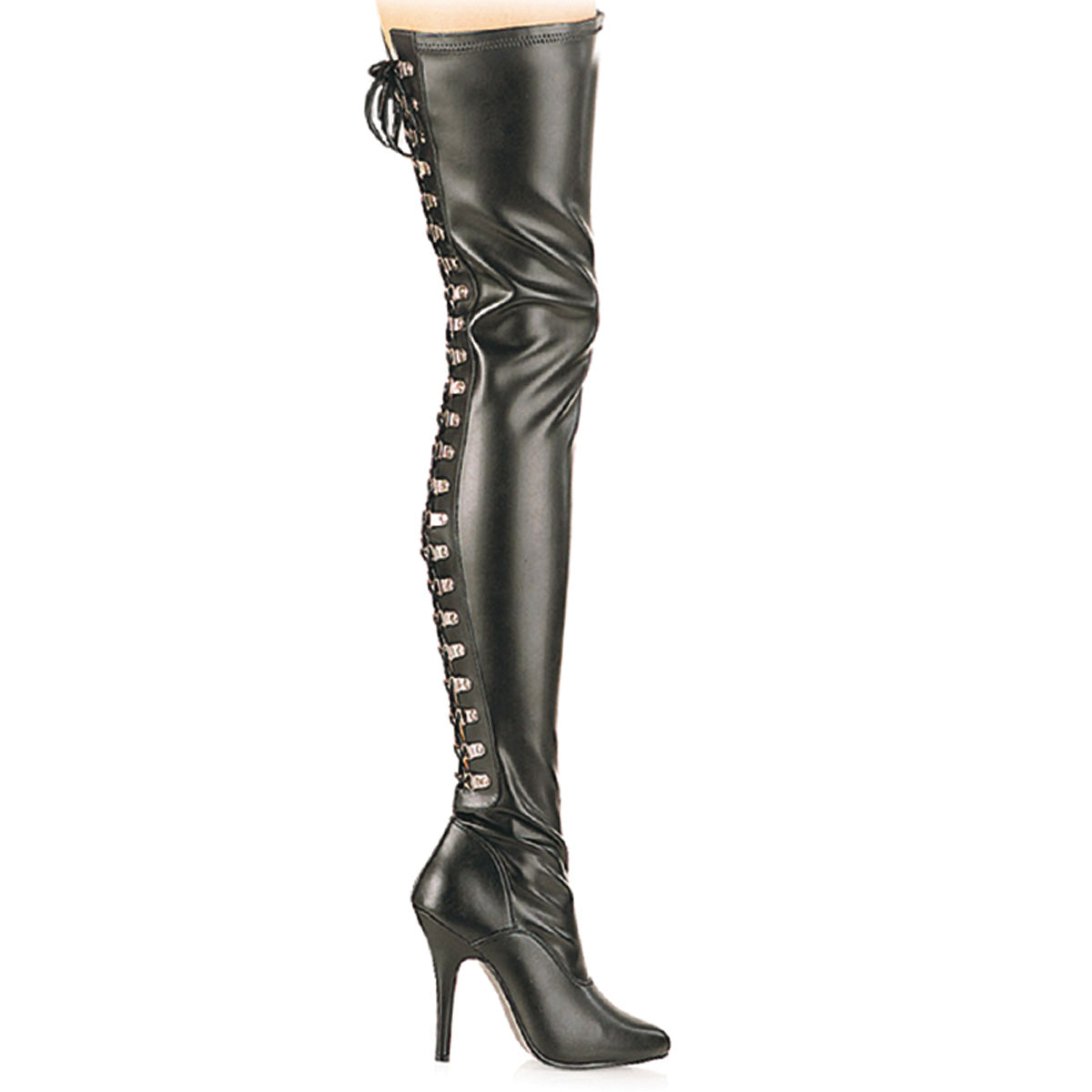 Pleaser Womens Boots. SEDUCE-3063 BLK Str Faux Leder