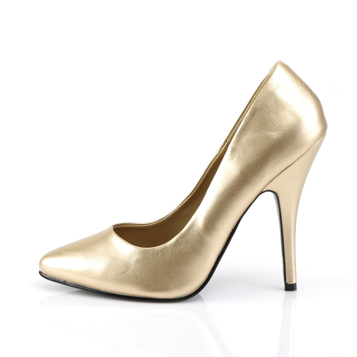 Pleaser Womens Pumps SEDUCE-420 Gold Faux Leather