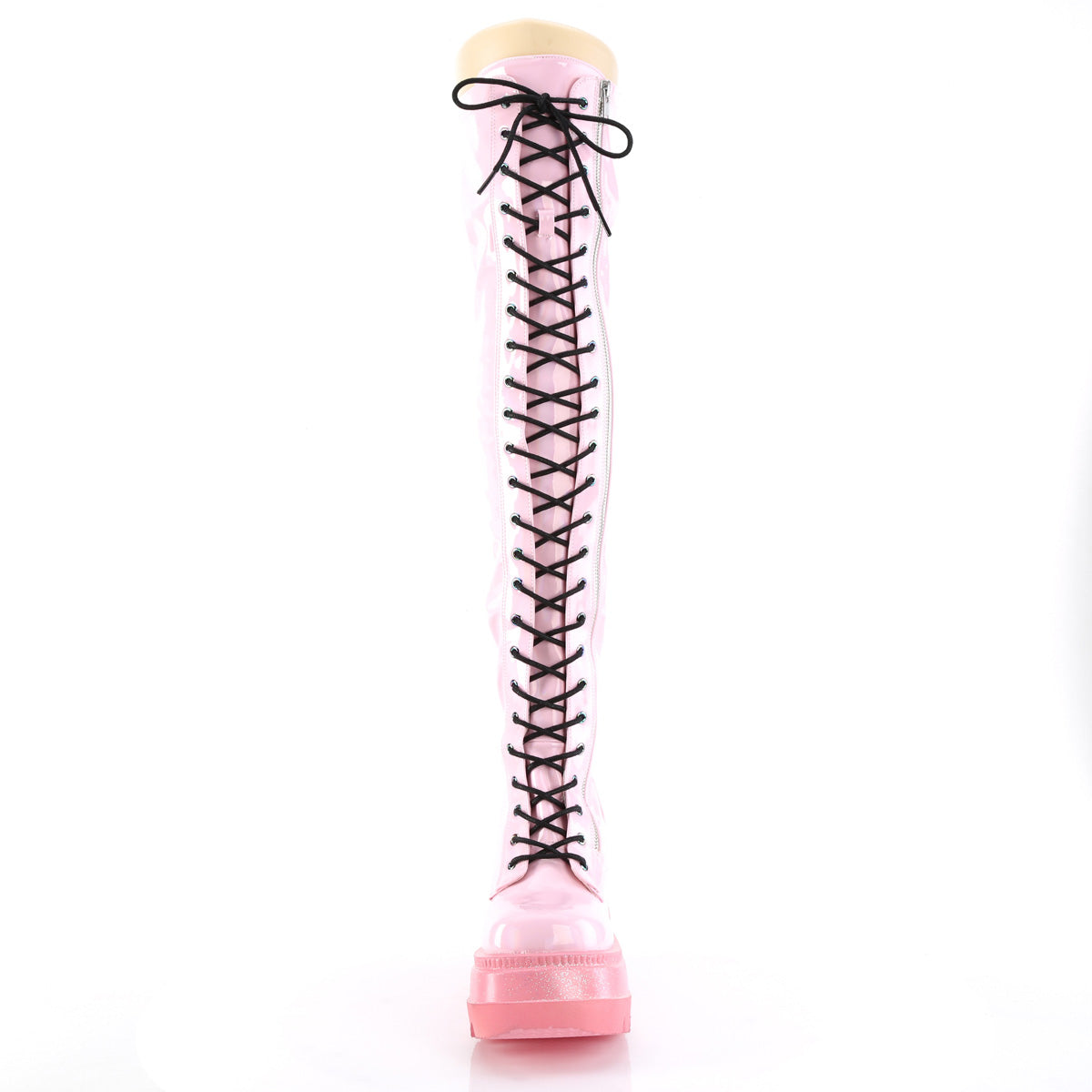 DemoniaCult Stiefel SHAKER-374-1 B. Pink Hologramm Stretch Patent