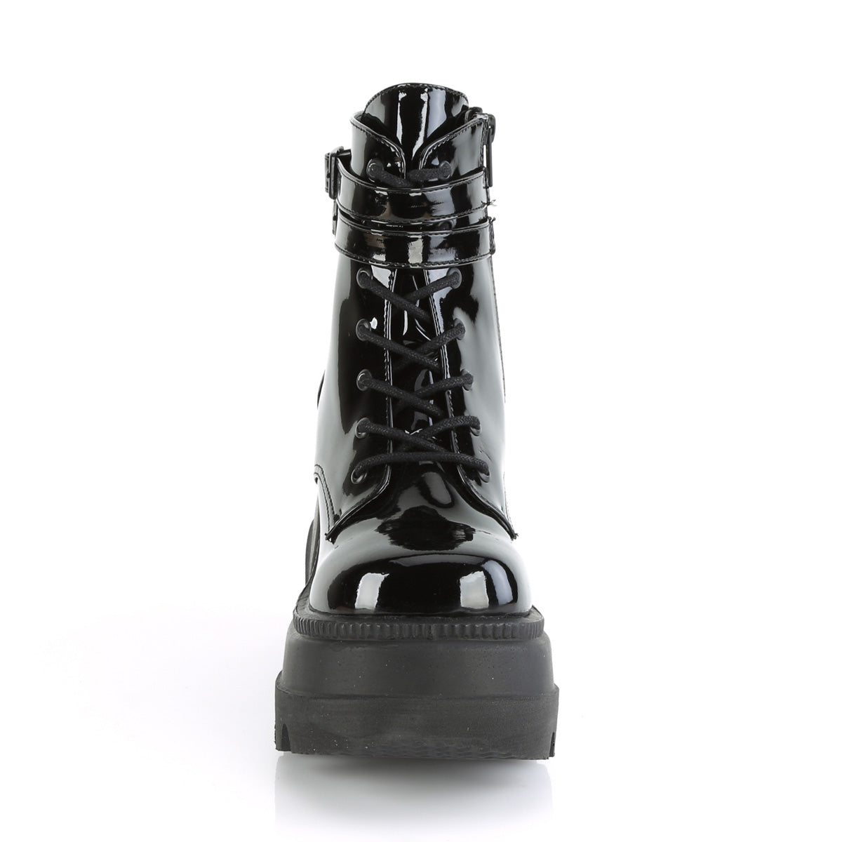 DemoniaCult Damenknöchelstiefel SHAKER-52 BLK Patent