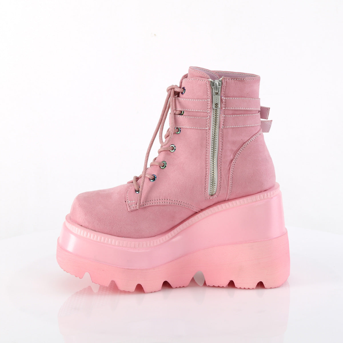 DemoniaCult Stiefeletten SHAKER-52 B. Pink Vegan Wildleder