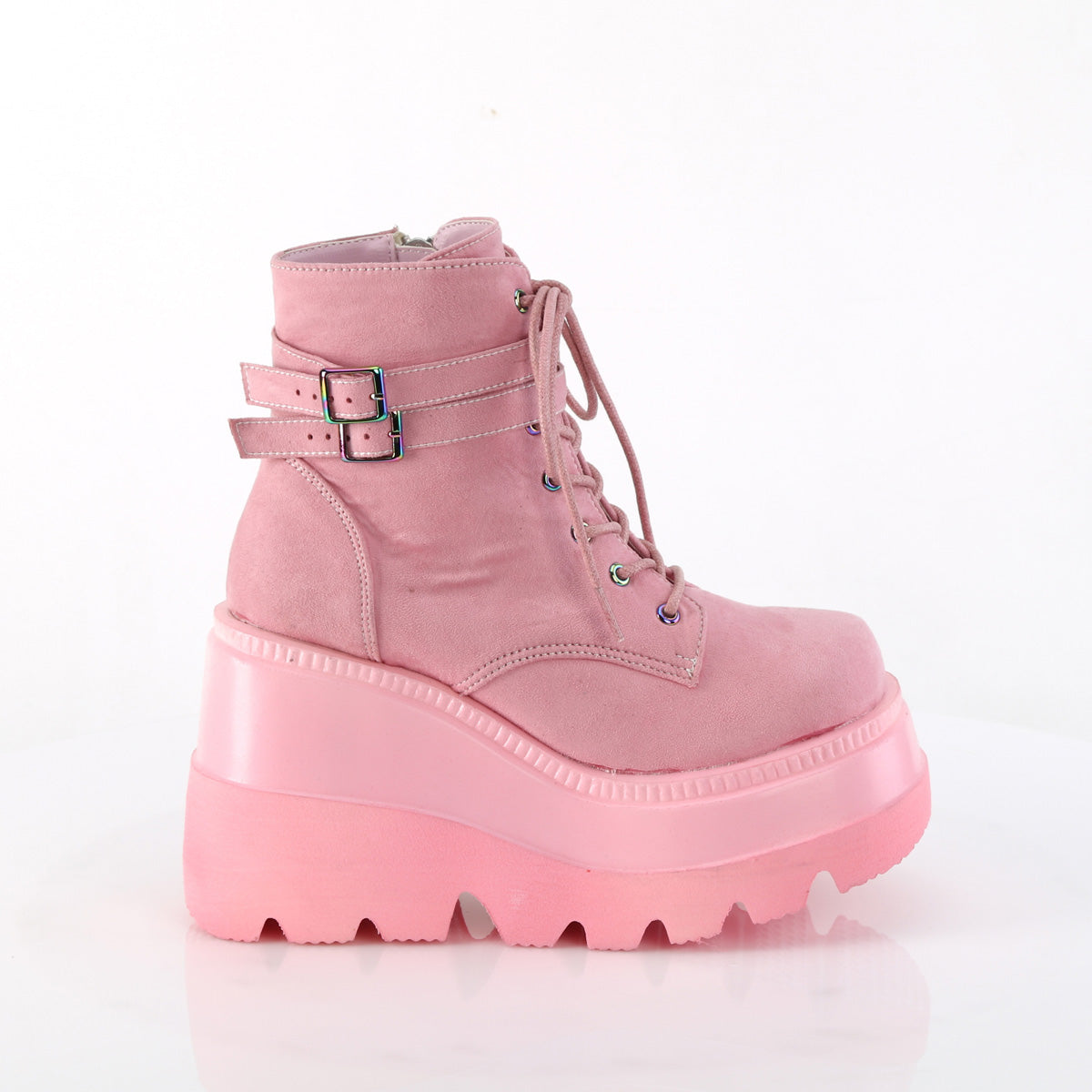 DemoniaCult Stiefeletten SHAKER-52 B. Pink Vegan Wildleder