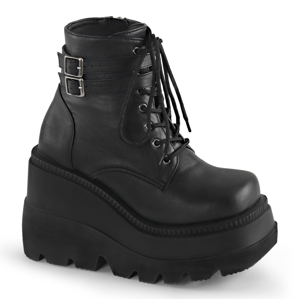 DemoniaCult Damenknöchelstiefel SHAKER-52 BLK Vegan Leder