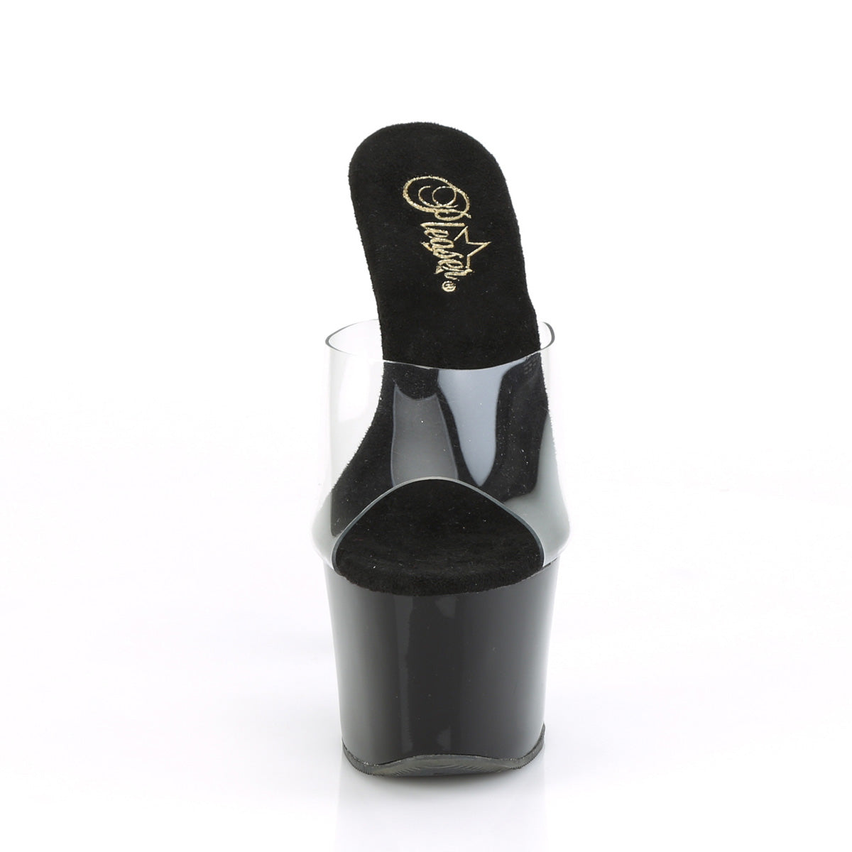 Pleaser Damen Sandalen SKY-301crs CLR / BLK-SLV AB Rhinestone
