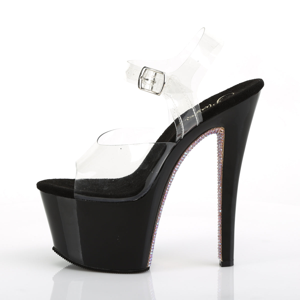 Pleaser Damen Sandalen SKY-308crs CLR / BLK-Champagne AB RSTN