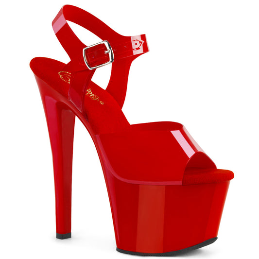 Pleaser Damen Sandalen SKY-308n rot (jelly-artig) tpu / rot