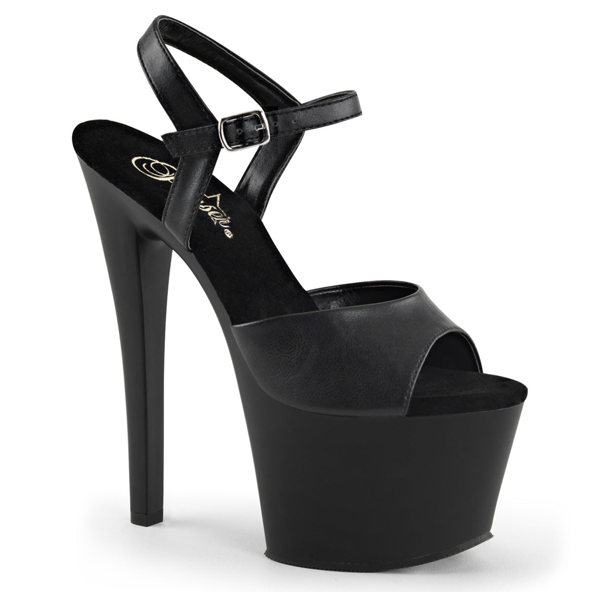 Pleaser Damen Sandalen SKY-309 BLK Faux Leder / BLK Matte