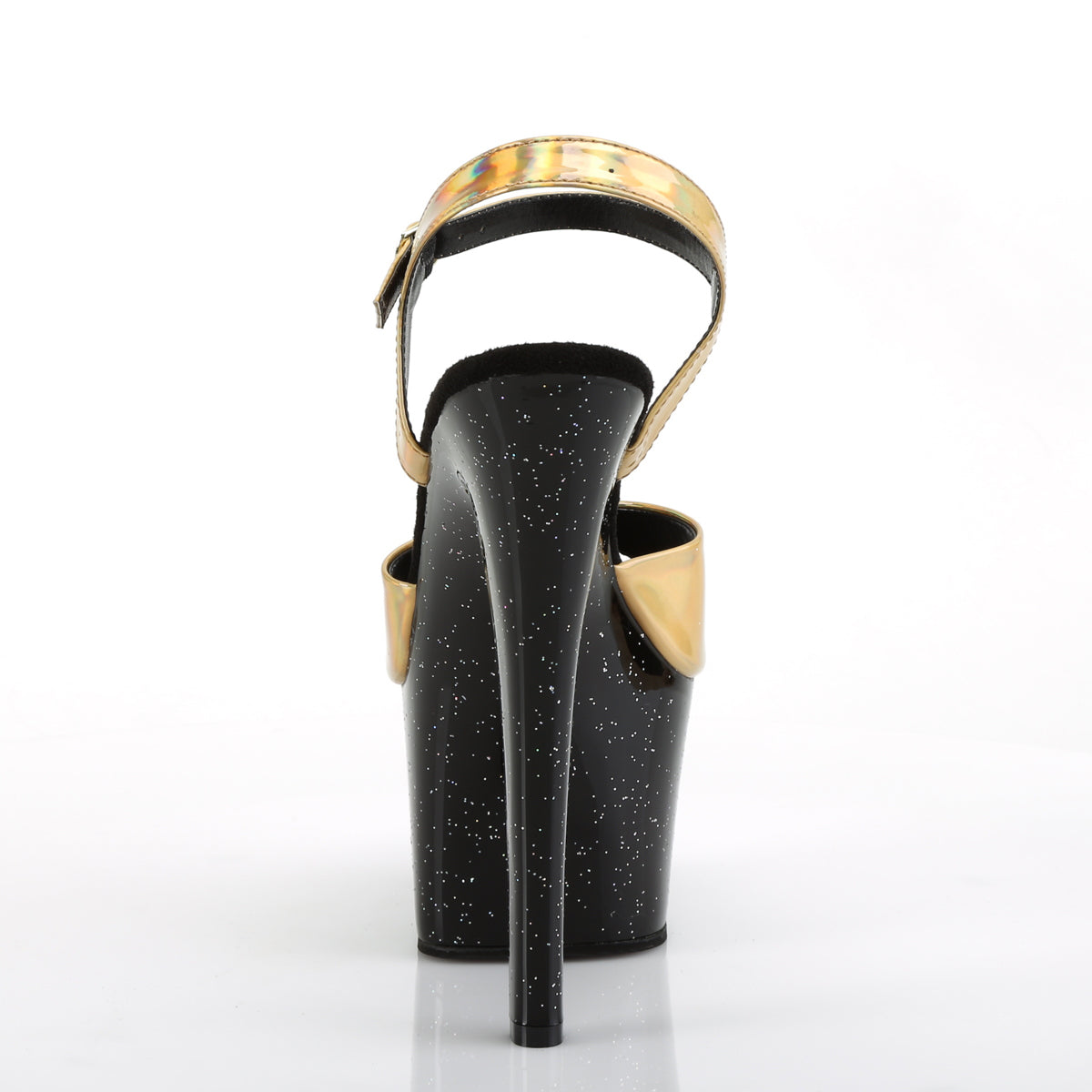 Pleaser Damen Sandalen SKY-309Hg Gold Hologramm / BLK
