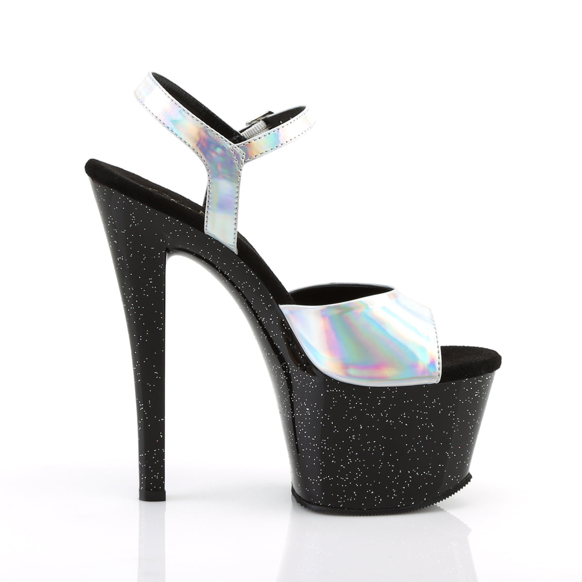 Pleaser Damen Sandalen SKY-309HG SLV Hologramm / BLK