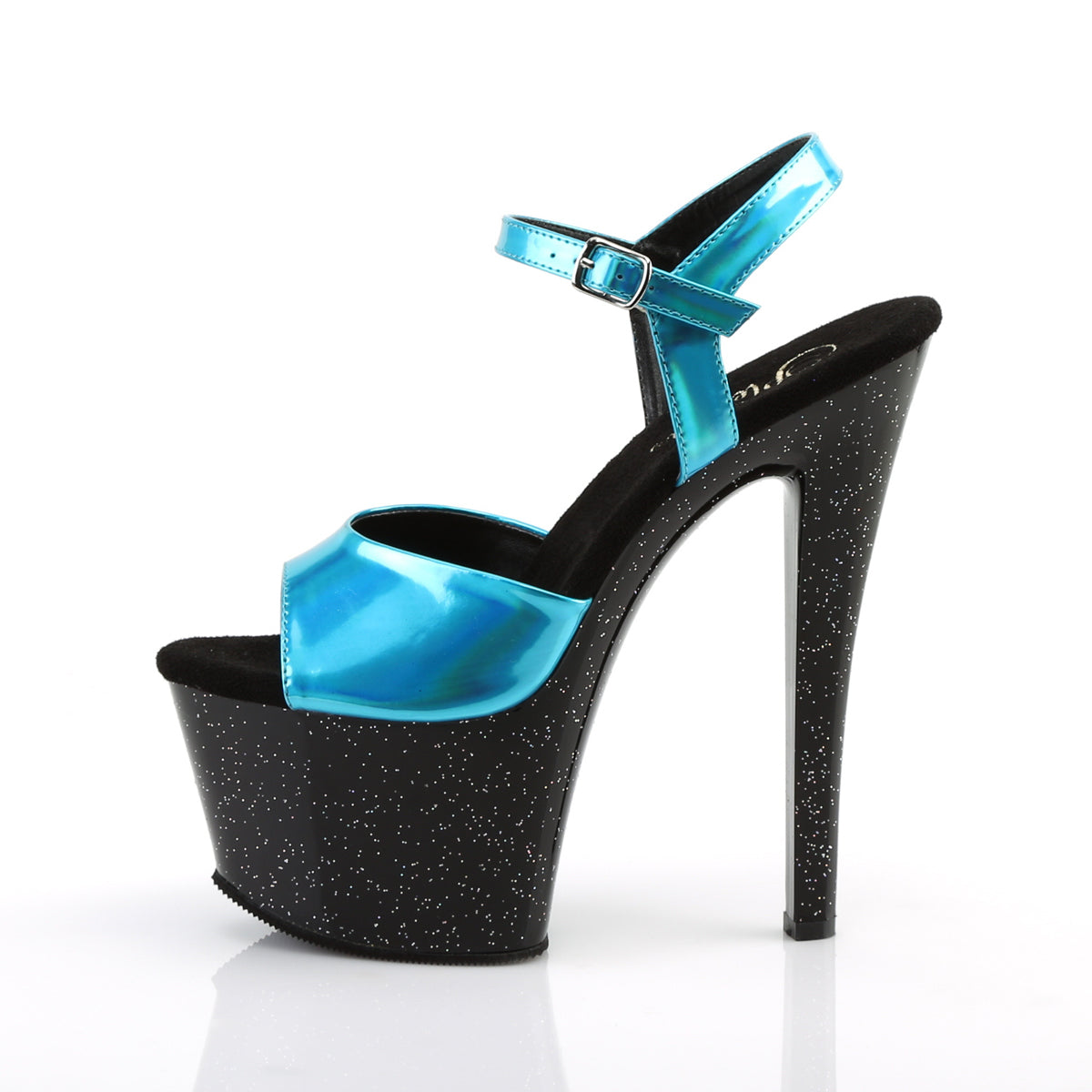Pleaser Damen Sandalen SKY-309HG Türkishologramm / BLK