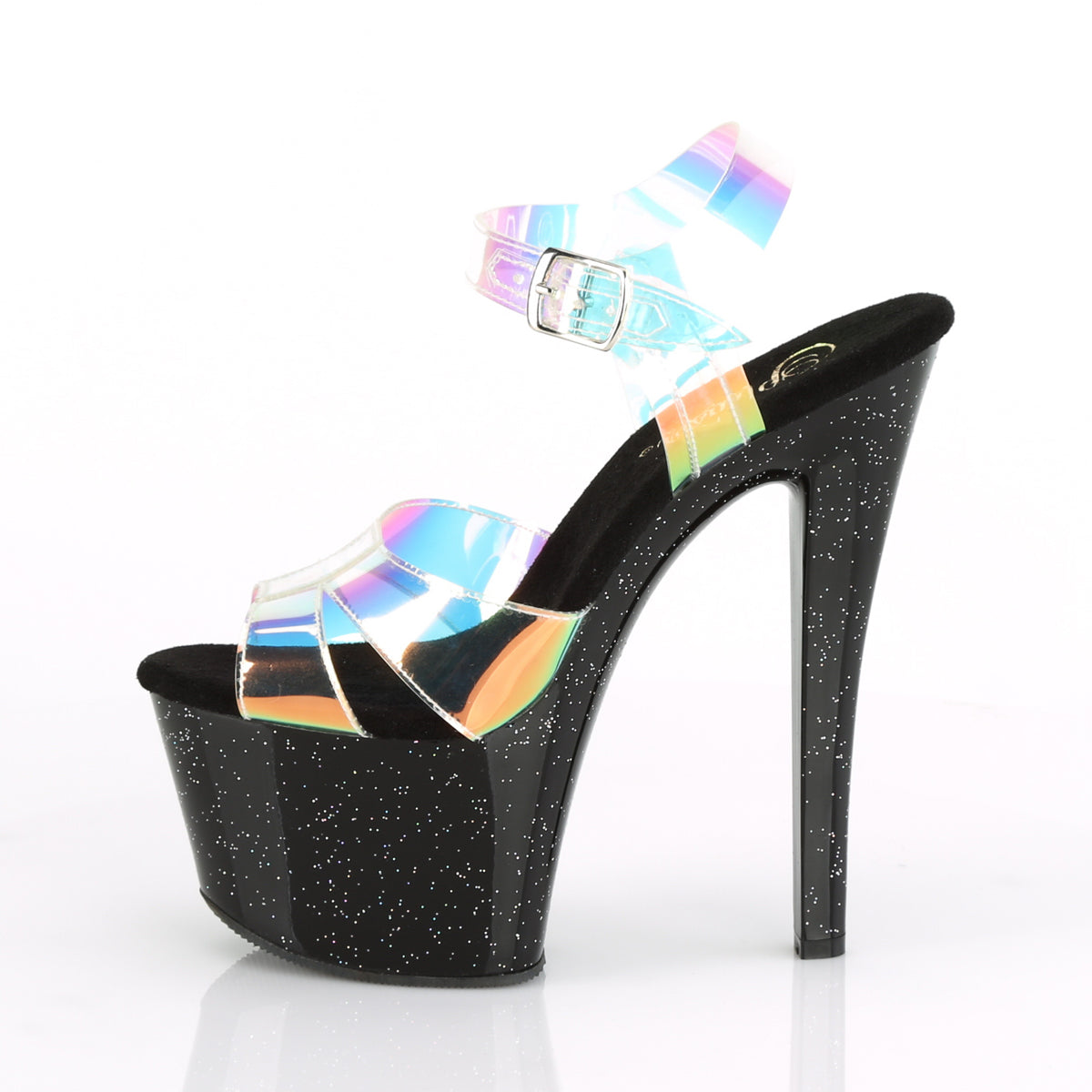 Pleaser Damen Sandalen SKY-320mmr Magic Mirror TPU / BLK