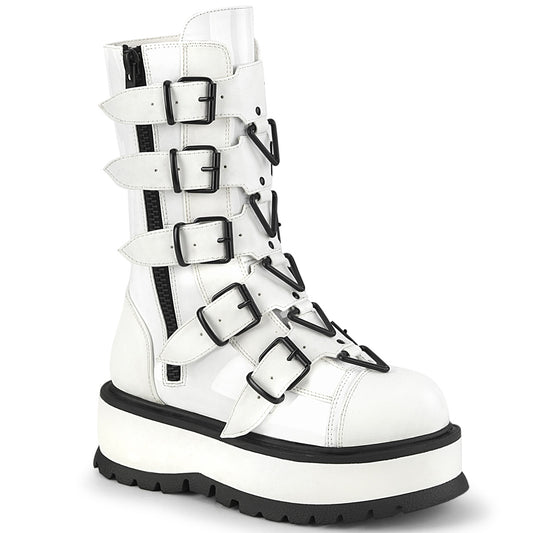 DemoniaCult  Stiefel SLACKER-160 WHT Pat