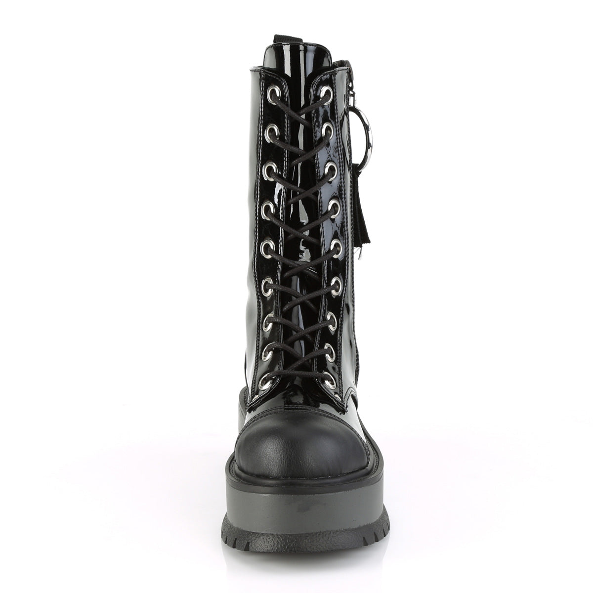 DemoniaCult Frauenstiefel SLACKER-220 BLK Pat-Vegan Leder