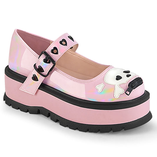 DemoniaCult  Pumps SLACKER-27 B. Pink Hologramm