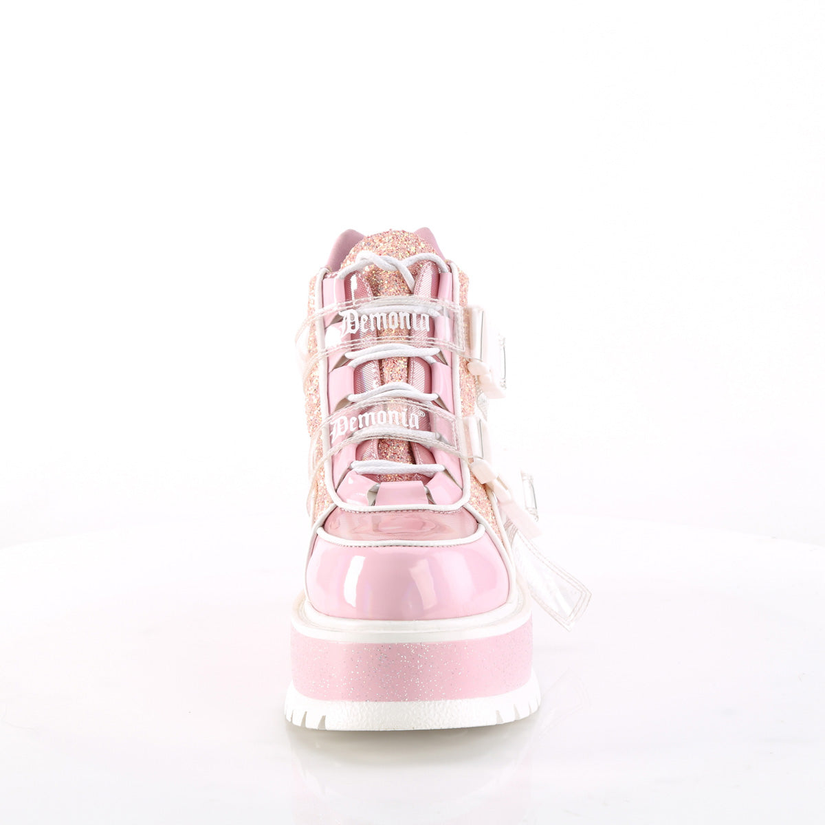 DemoniaCult Stiefeletten SLACKER-50 B. Pink Holographic Pat-Pink Multi Glitter